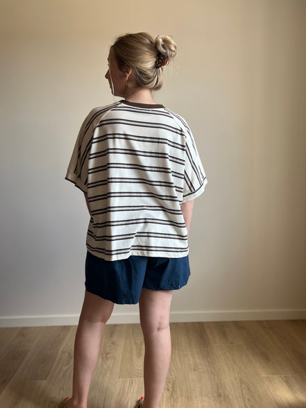 Striped Tee – Brown