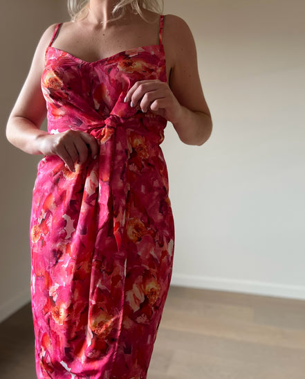 Fuchsia flowers dress