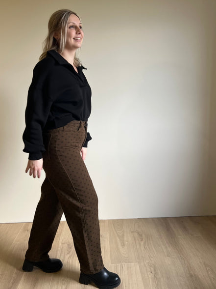 Polka dot brown pants