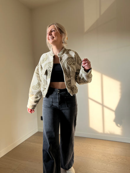 Grijze enkelbrede jeans