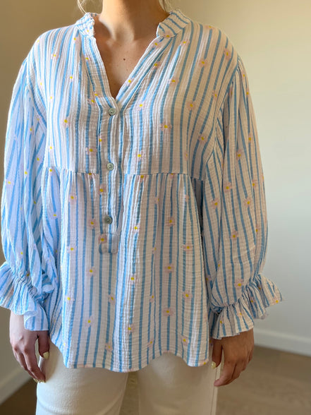 Tetra shirt blue/yellow