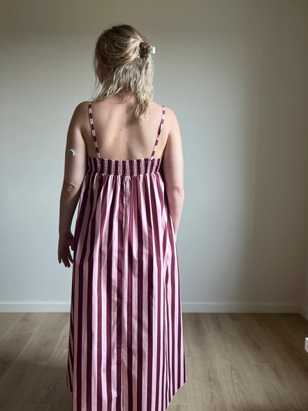 Siena Stripe Maxi Dress burgundy/pink