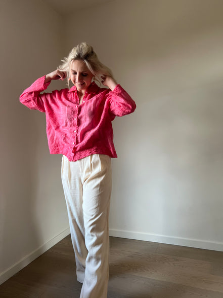 Fuchsia detailed shirt