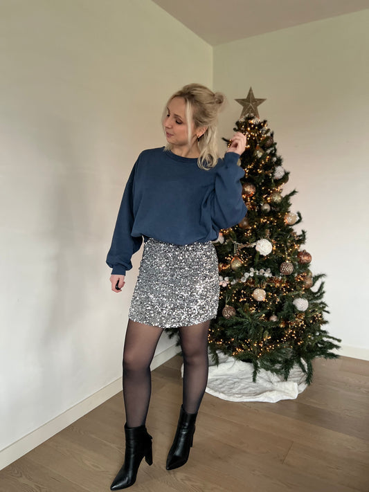 Sequin skirt grey