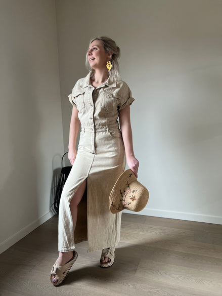 Jeansdress beige