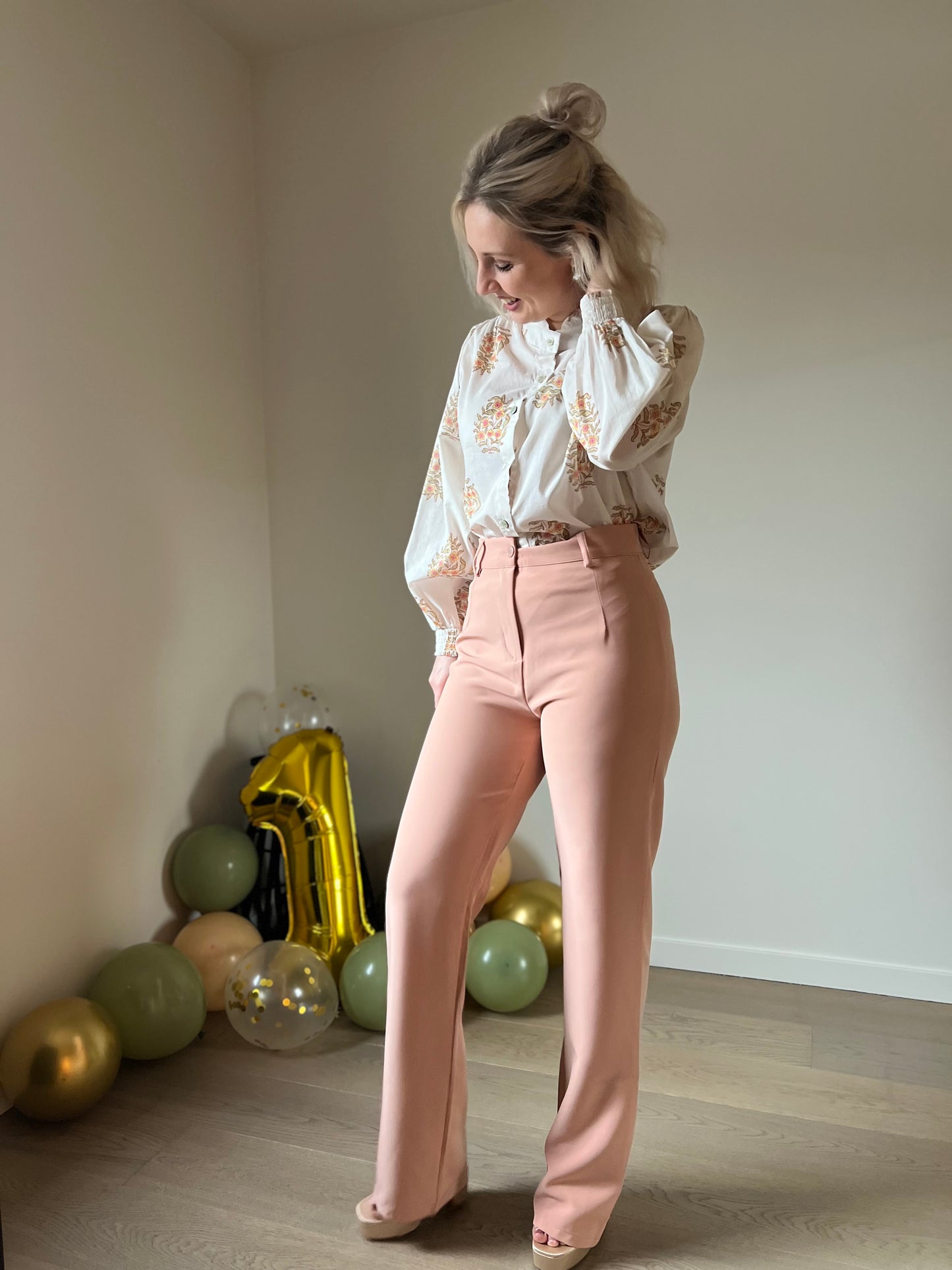 Peach blazer set