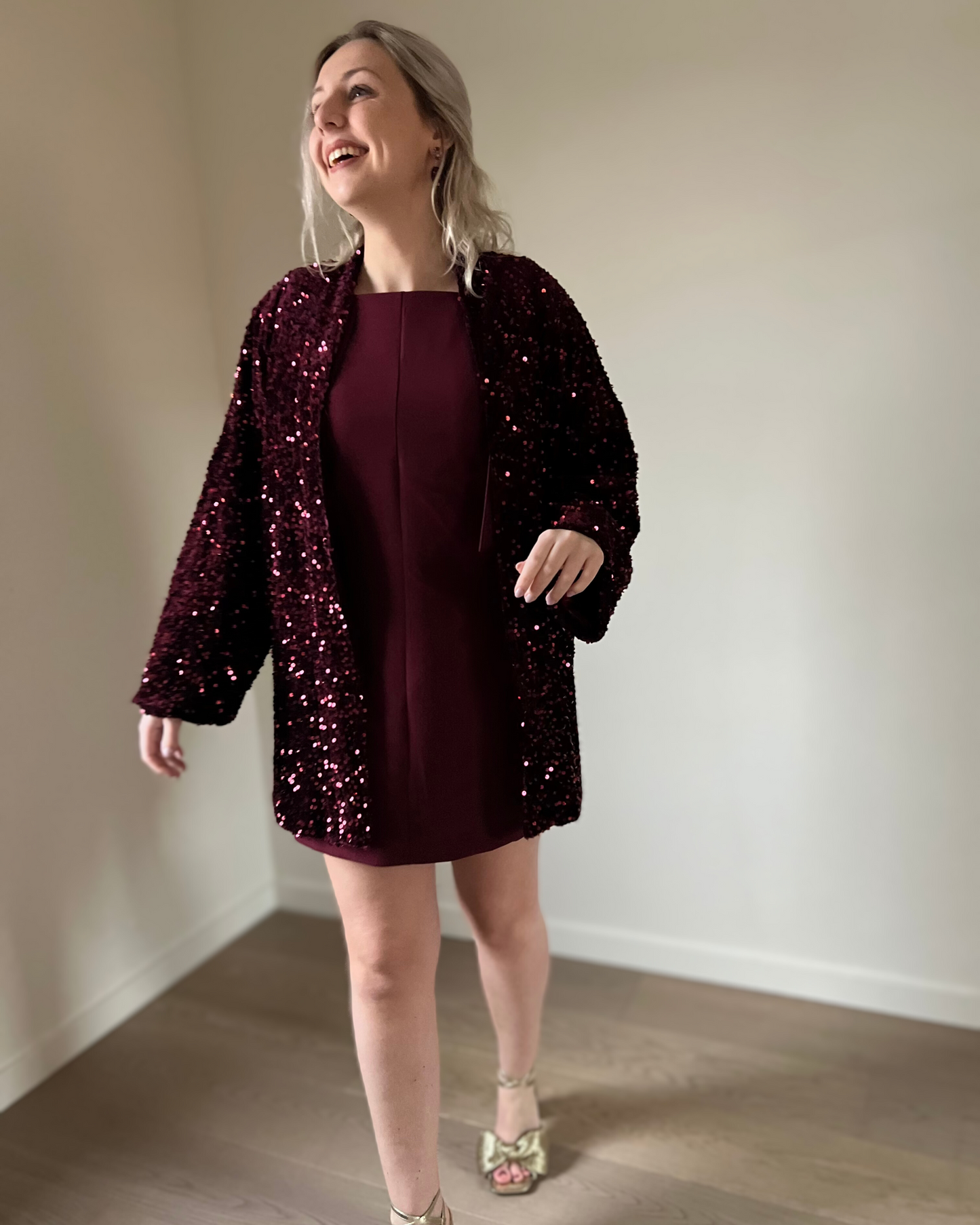 Sequin cardigan burgundy