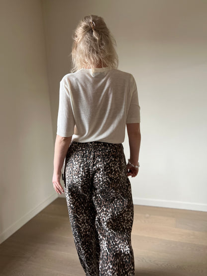 Leopard wide pants