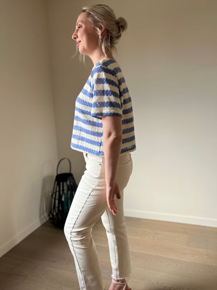 Blue cable t-shirt