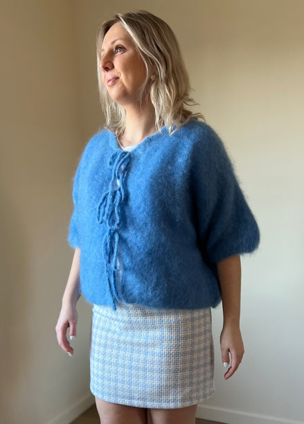 Kid mohair knit blue