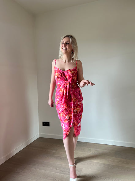 Fuchsia flowers dress