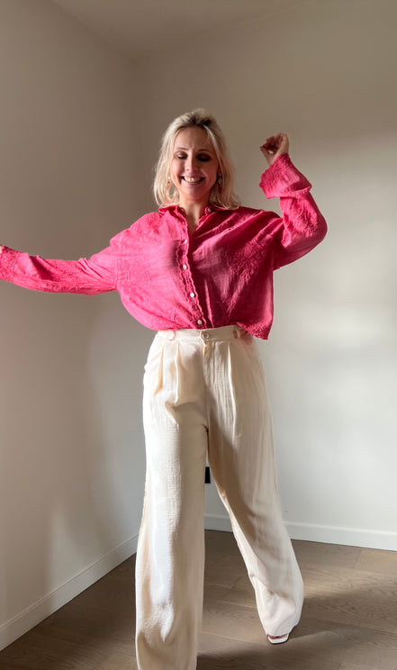 Fuchsia detailed shirt