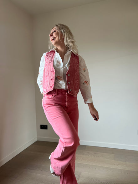 Pink flower shirt