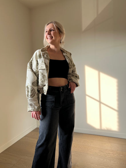 Grijze enkelbrede jeans