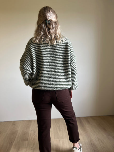 Striped knit khaki