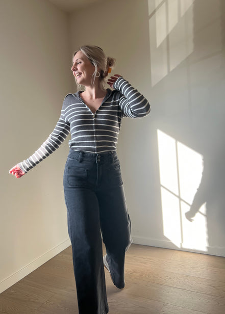 Grijze enkelbrede jeans