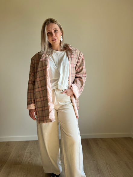 Oversized Blazer beige / pink
