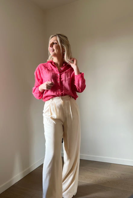 Fuchsia detailed shirt