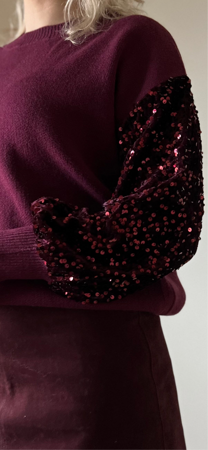 Sequin knit burgundy