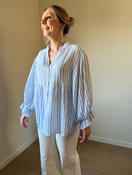 Tetra shirt blue/yellow