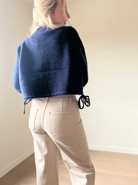 Cropped wijde broek beige