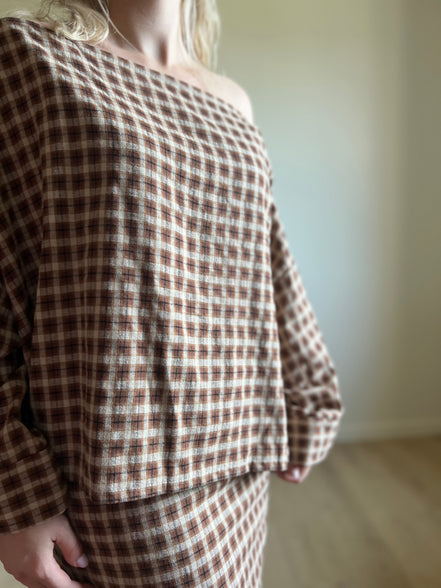Checkered shirt camel