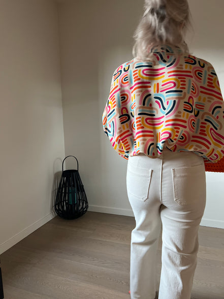 Louise cropped flaire broek ecru