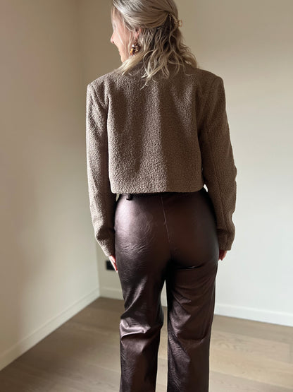 Brown PU pants