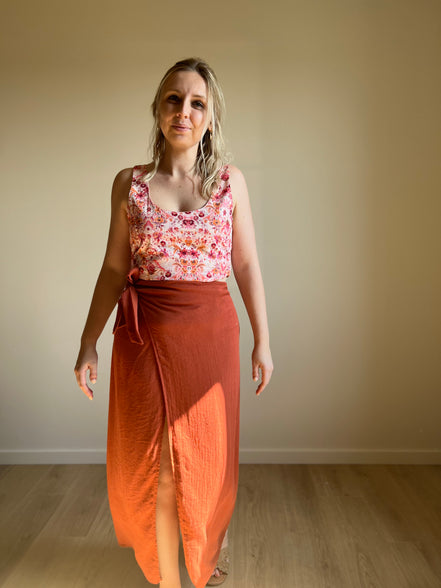 Wrap skirt - terracotta