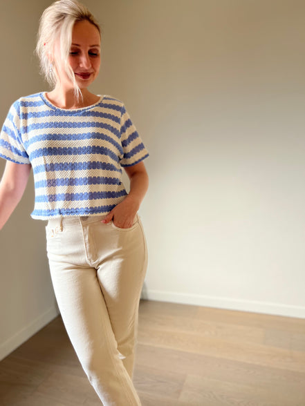 Blue cable t-shirt