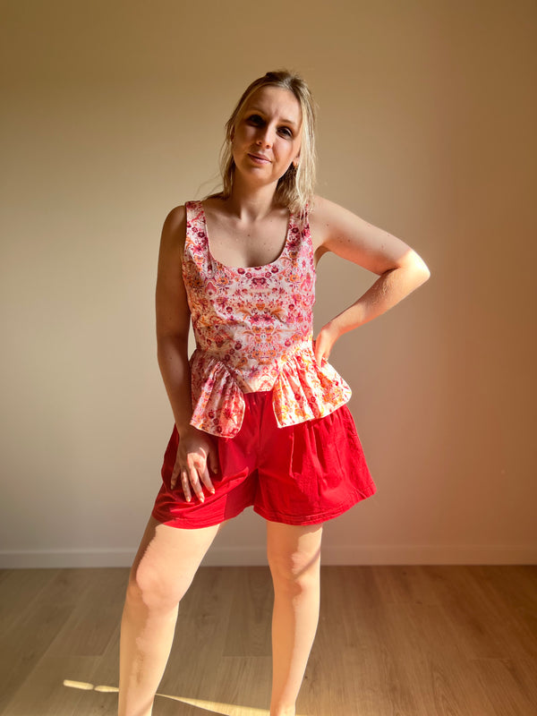 Drawstring Shorts – Cherry Red