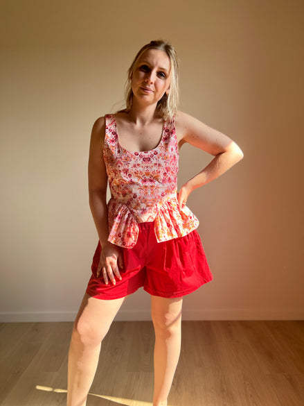 Drawstring Shorts – Cherry Red