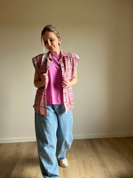 Barrel jeans polka dot