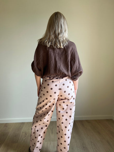 Linen jacket moka