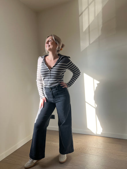 Grijze enkelbrede jeans