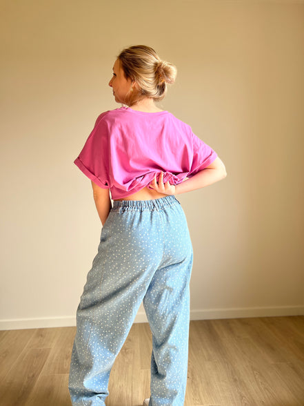 Barrel jeans polka dot