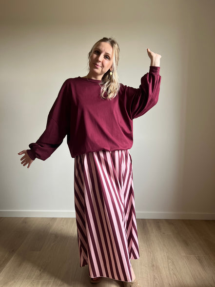 Open back sweater burgundy