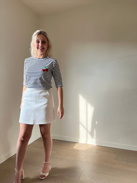 Cherry striped t-shirt black