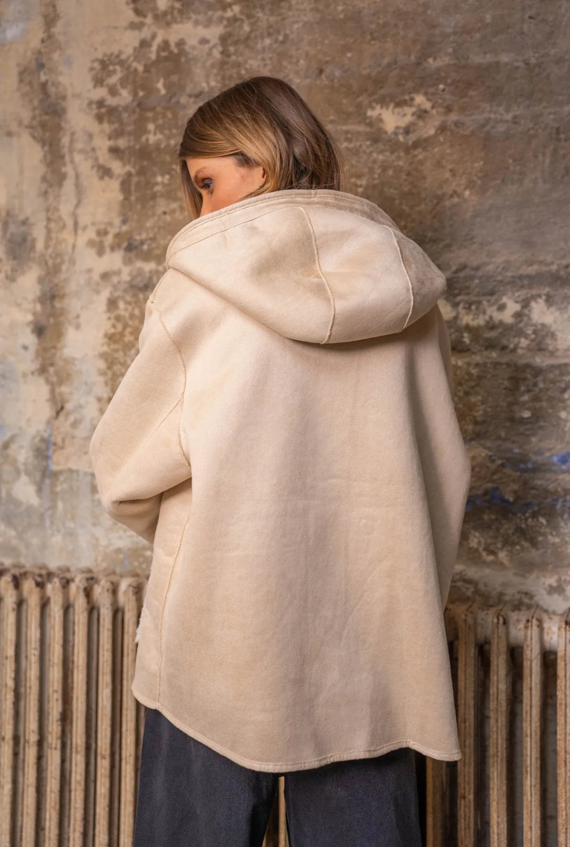 Reversible coat beige