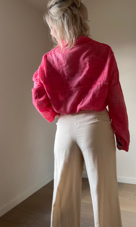 Fuchsia detailed shirt