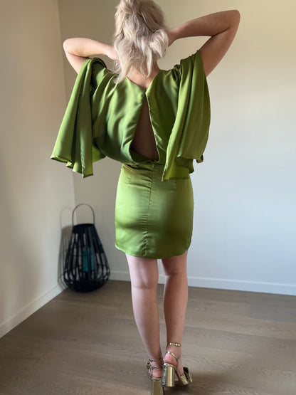 Satin dress green