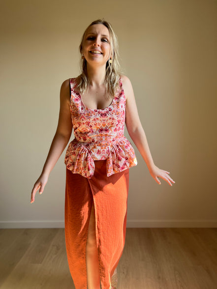 Wrap skirt - terracotta