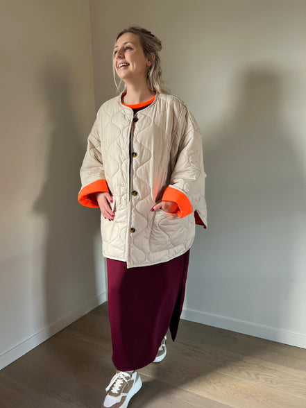 Fluo jasje beige/oranje