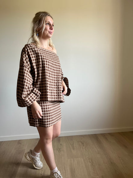Checkered shirt camel