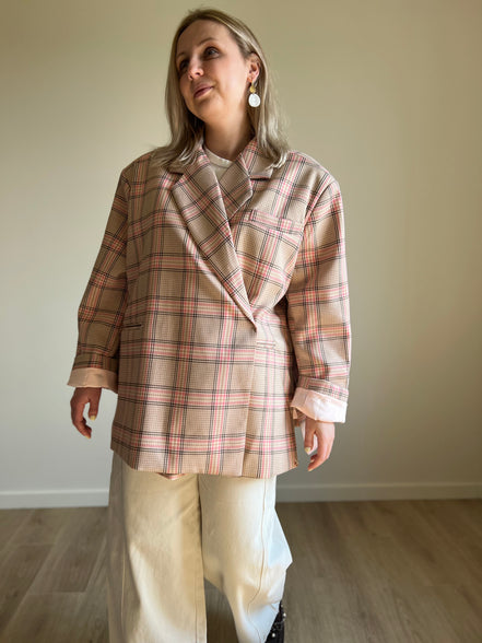 Oversized Blazer beige / pink