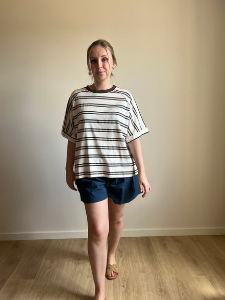 Striped Tee – Brown