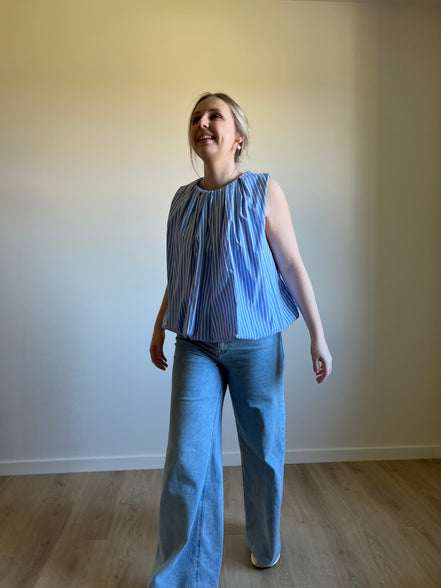 Striped Sleeveless Blouse