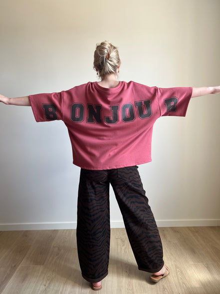 Bonjour Sweater - Burgundy