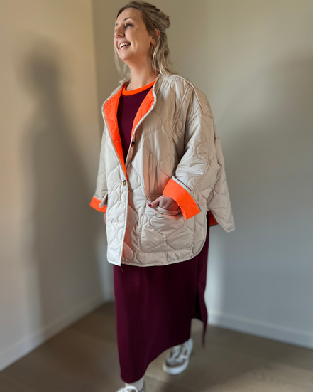 Fluo jasje beige/oranje