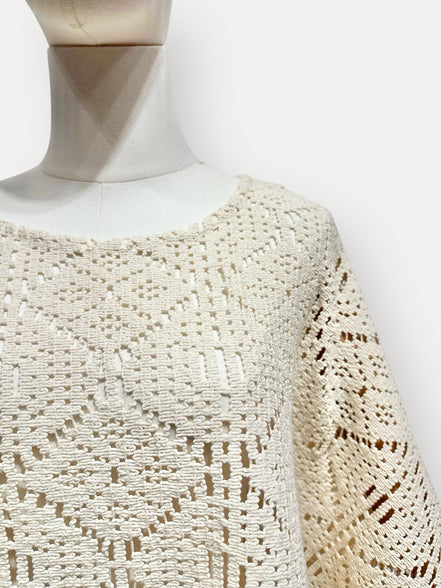 Crochet shirt ecru